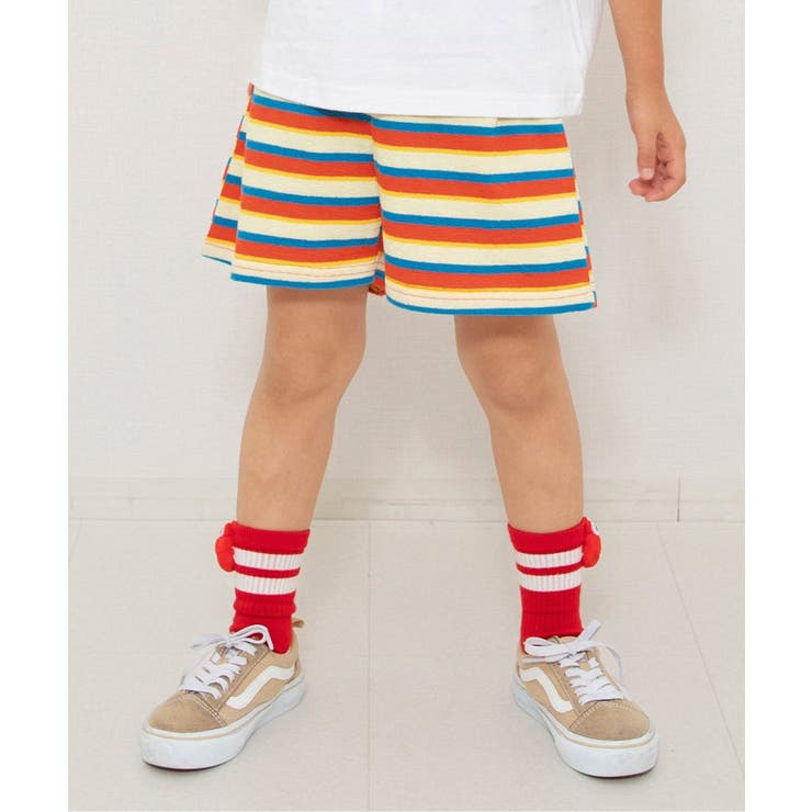 レッド | ボーダー＆ストライプハーフパンツ  4分丈 | F.O.Online Store