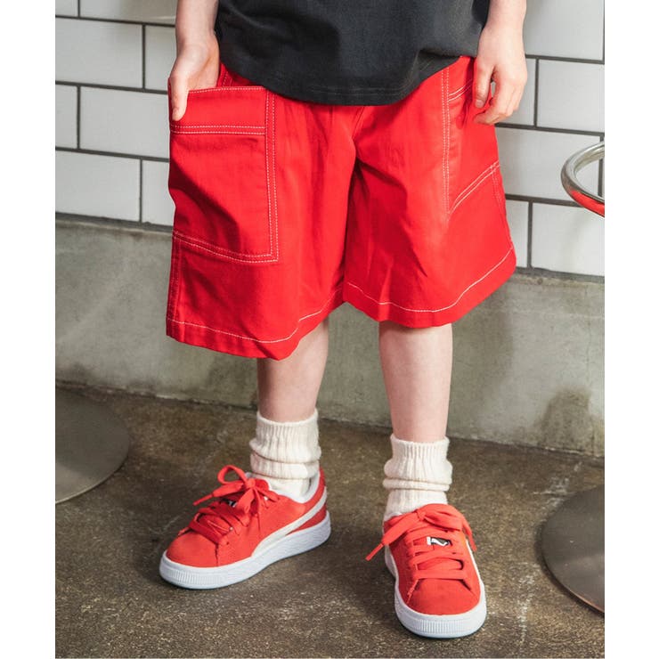レッド | B NEWJACK ワイドフィットハーフパンツ  6分丈 | F.O.Online Store