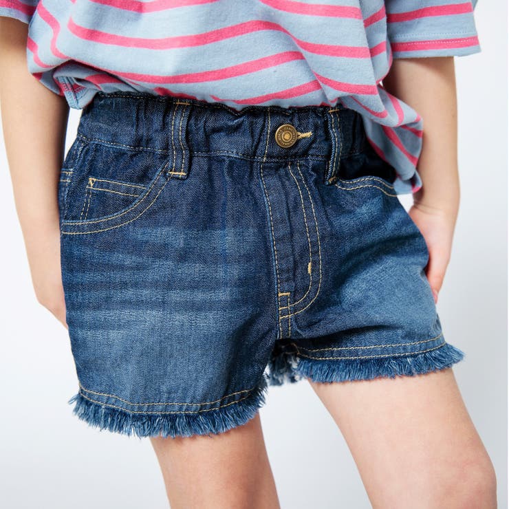 No.733 FILA 【数量限定】BLUEチェックのパレオ風ショートパンツ 18-nf23-629-403/バイカラーショートパンツ