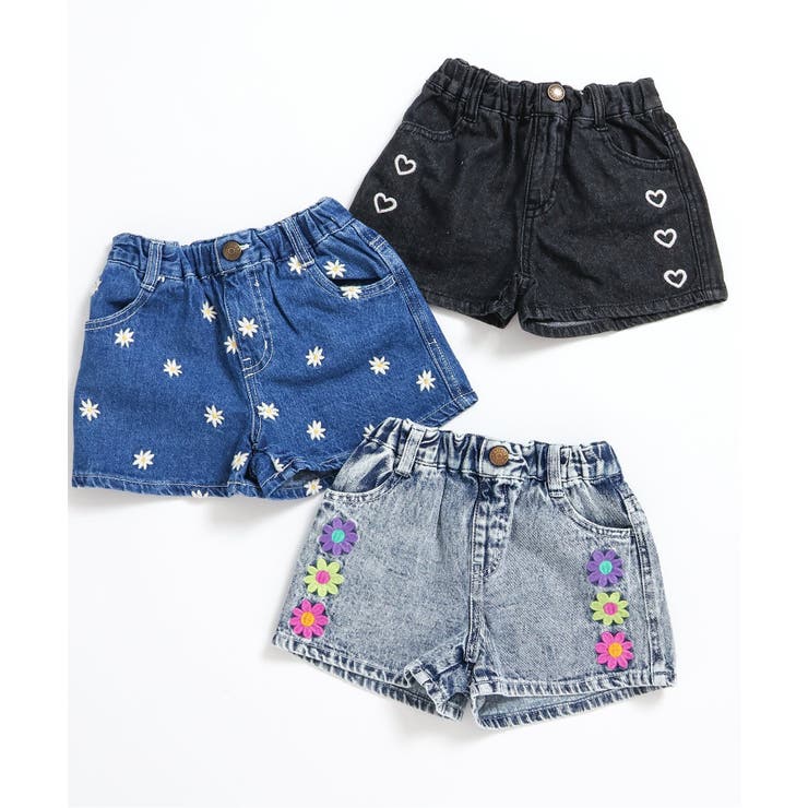 刺繍デニムショートパンツ ショート丈[品番：FOKK0018636]｜F.O.Online