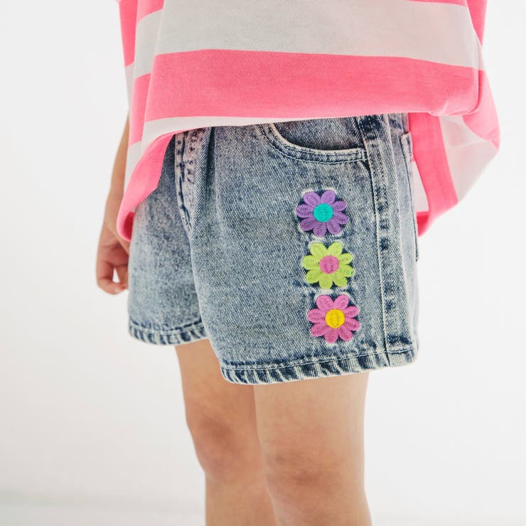 刺繍デニムショートパンツ ショート丈[品番：FOKK0018636]｜F.O.