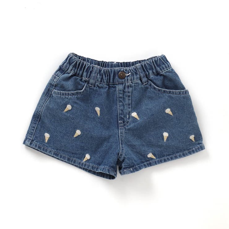 刺繍デニムショートパンツ ショート丈[品番：FOKK0015255]｜F.O.