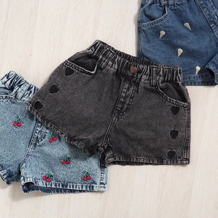刺繍デニムショートパンツ ショート丈[品番：FOKK0015255]｜F.O.
