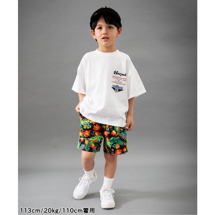 B NEW JACK】サイドライン総柄パンツ 5分丈[品番:FOKK0022479 B NEW JACK】サイドライン総柄パンツ 5分丈[品番:FOKK0022479