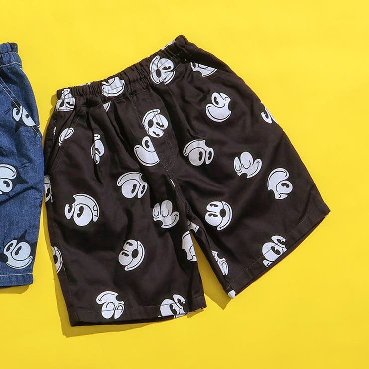ブラック | 【フィリックス・ザ・キャット】総柄ハーフパンツ  5分丈 | F.O.Online Store