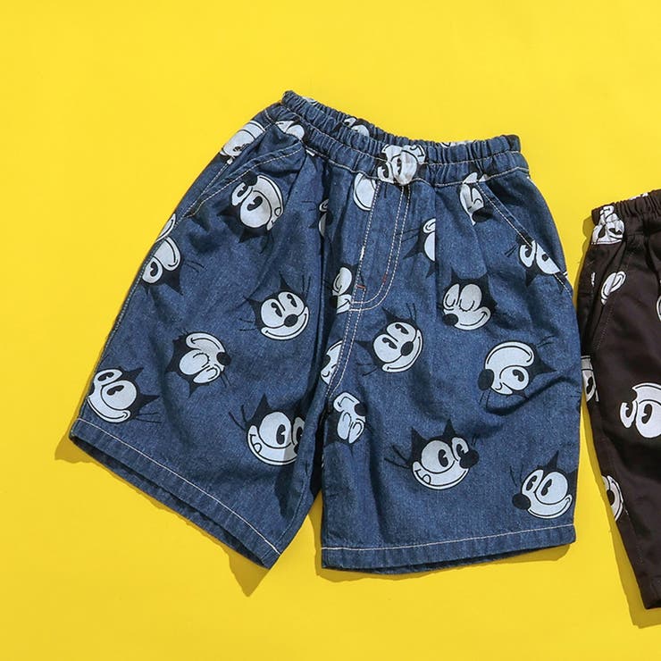 デニム | 【フィリックス・ザ・キャット】総柄ハーフパンツ  5分丈 | F.O.Online Store