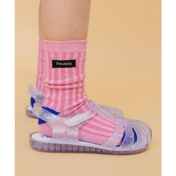 ピンク | I’m Jelly ネーム付ストライプソックス | F.O.Online Store