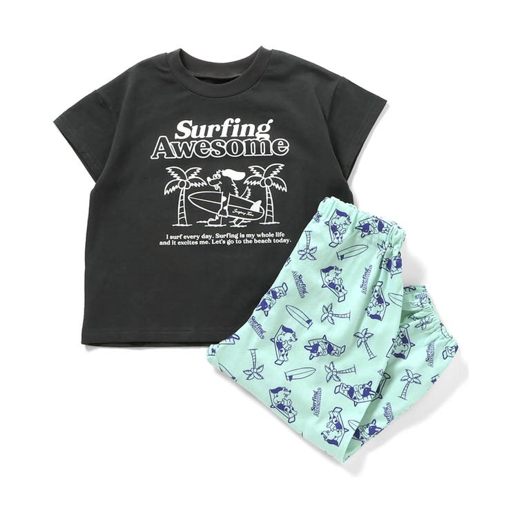 チャコール | 半袖長丈ワンマイルパジャマ  10分丈 | F.O.Online Store