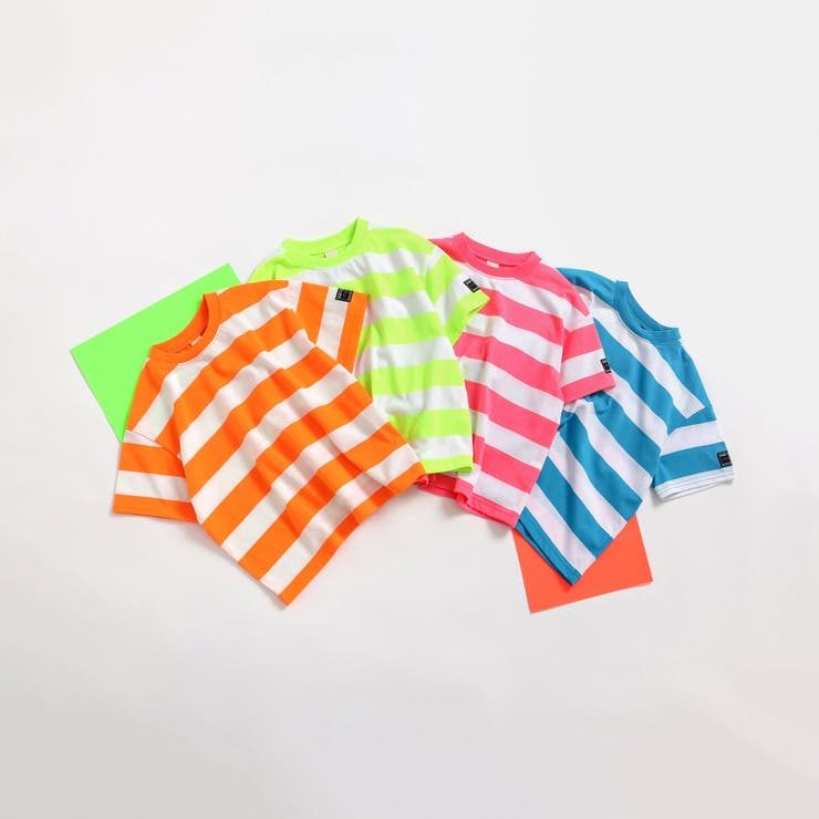 リンカブル　ネオンボーダーTシャツ セール】ボーダーネオンTシャツ_一部WEB限定サイズ（Tシャツ