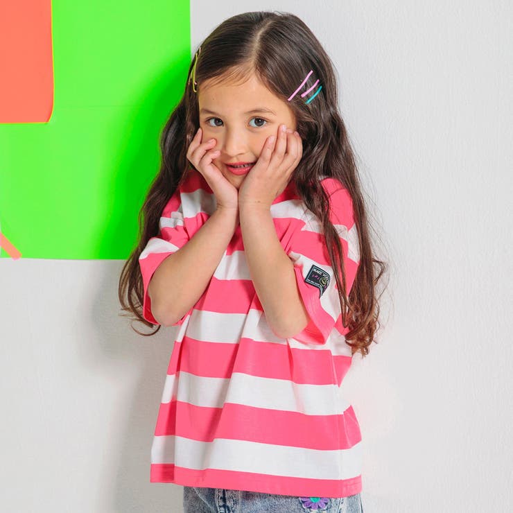 ボーダーネオンTシャツ(一部WEB限定サイズ)[品番：FOKK0019390