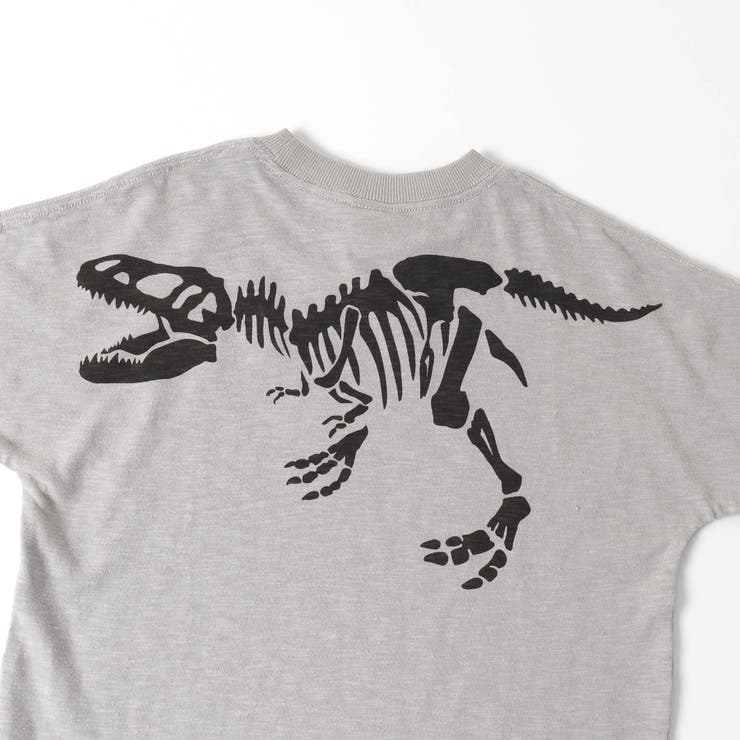 通園通学 用品 サイズ オーダー スケルトン恐竜柄✕グレー 通園通学