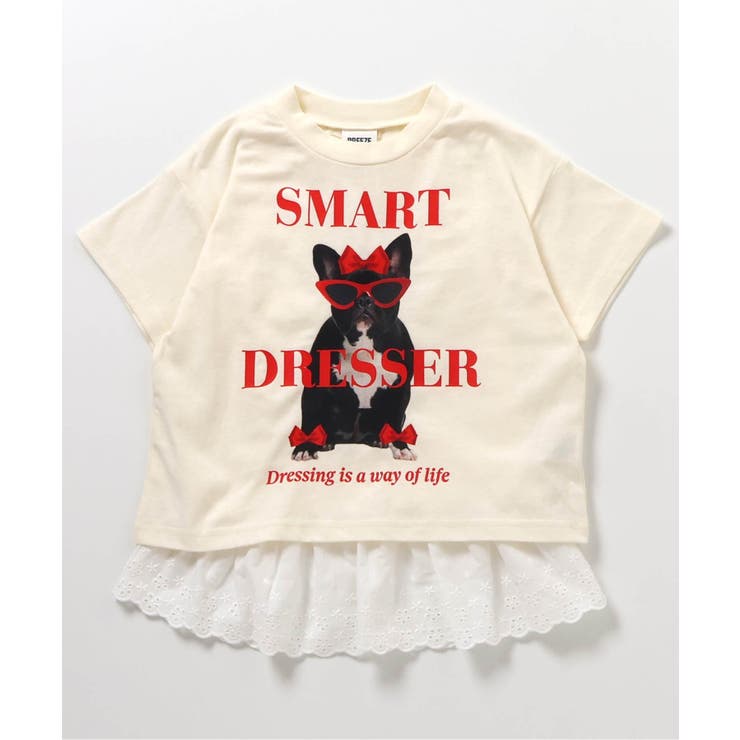 針抜きTシャツ＆裾レースフリル2プリントシャツ | F.O.Online Store | 詳細画像11 