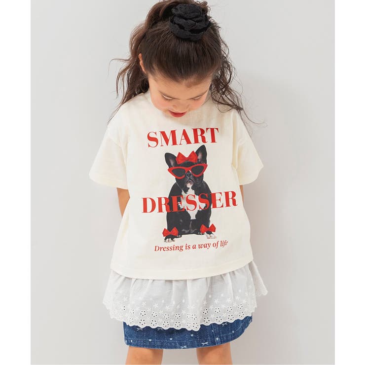 オフホワイト | 針抜きTシャツ＆裾レースフリル2プリントシャツ | F.O.Online Store