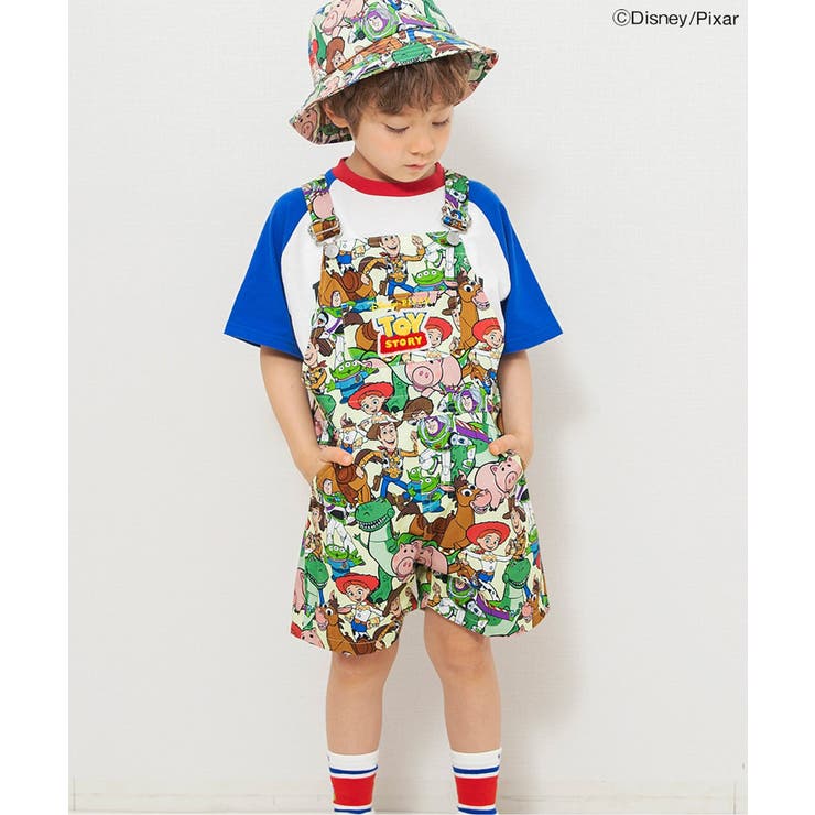 グリーン | ディズニーキャラクター トイ・ストーリー/総柄ショートサロペ ＿ | F.O.Online Store