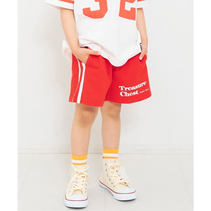 レッド | 楽しいバリエーション ラインハーフパンツ（セットアップ可） | F.O.Online Store
