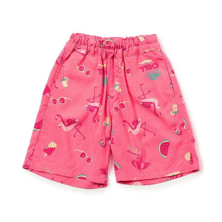 ピンク | 【リンク】リゾートアロハハーフパンツ_セットアップ可  5分丈 | F.O.Online Store