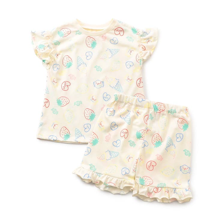 【接触冷感/吸水速乾】GIRLS 総柄フリルパジャマ  吸水速乾 接触冷感 | F.O.Online Store | 詳細画像1 