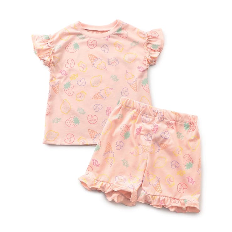 ピンク | 【接触冷感/吸水速乾】GIRLS 総柄フリルパジャマ  吸水速乾 接触冷感 | F.O.Online Store