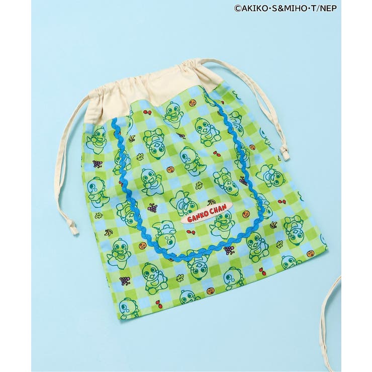 グリーン | がんこちゃん＆がんペーちゃん総柄巾着L | F.O.Online Store