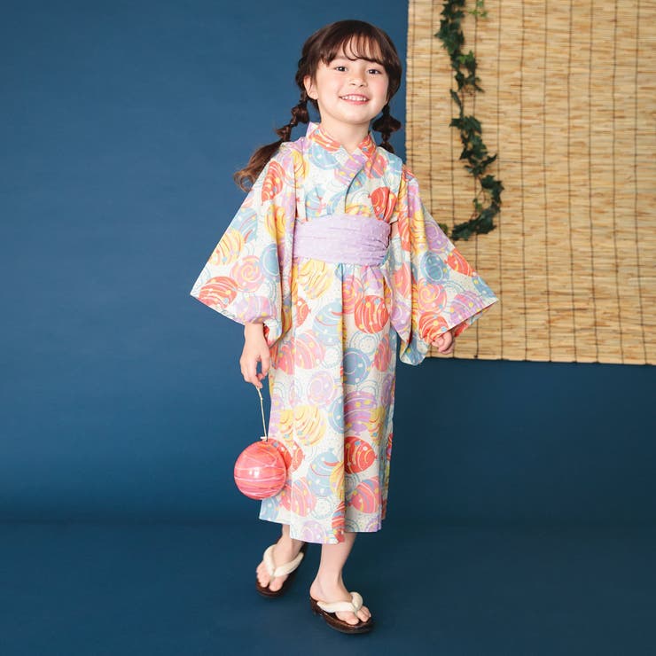 すっぽり着られる】花火＆水風船柄浴衣[品番：FOKK0015375