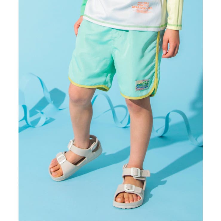 エメラルドグリーン | パイピングビーチショーツ  4分丈 | F.O.Online Store