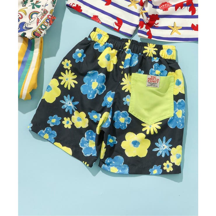 ブラック | 【UVカット】無地・総柄わくわくビーチショーツ | F.O.Online Store
