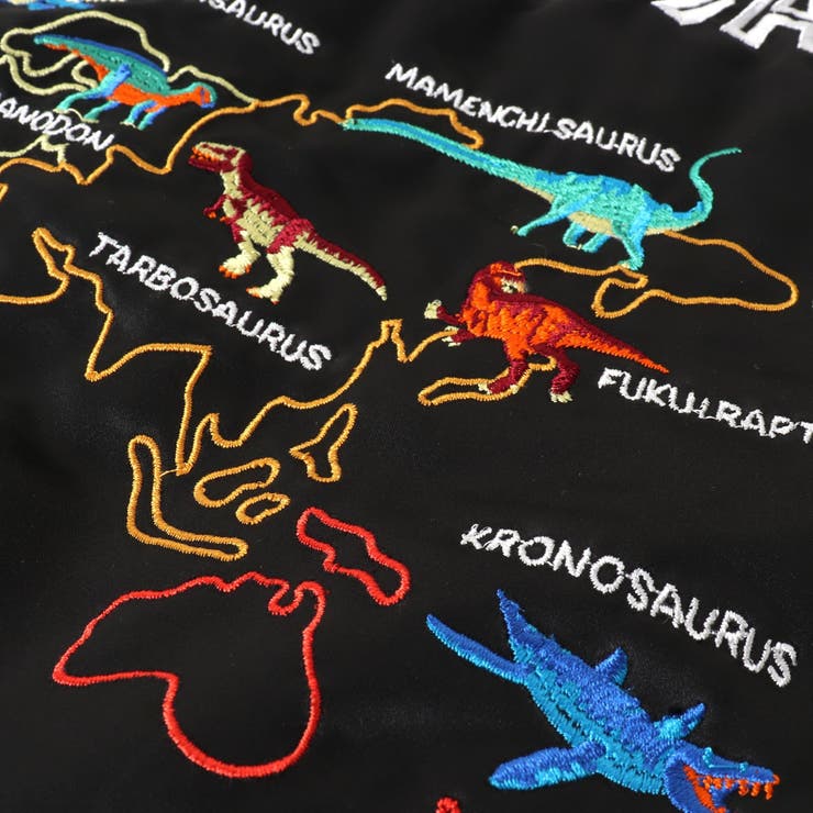 福井県立恐竜博物館コラボ 恐竜世界地図スカジャン[品番：FOKK0011476 
