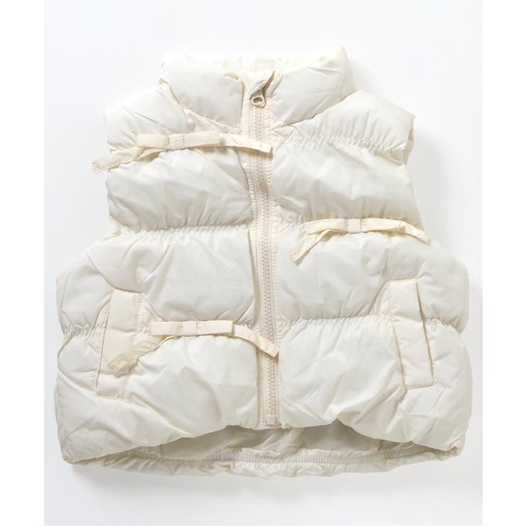 オフホワイト | シャーリングリボン中綿ベスト | F.O.Online Store