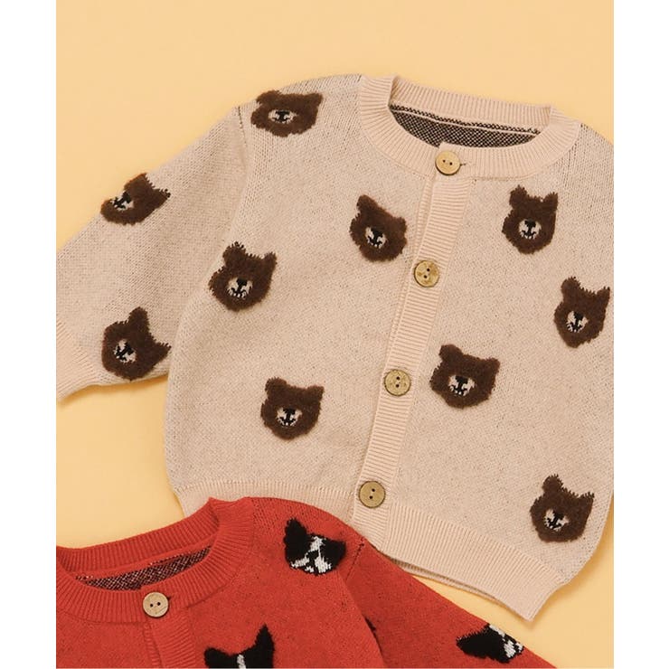 ベージュ | Bpop どうぶつジャガードカーデ | F.O.Online Store