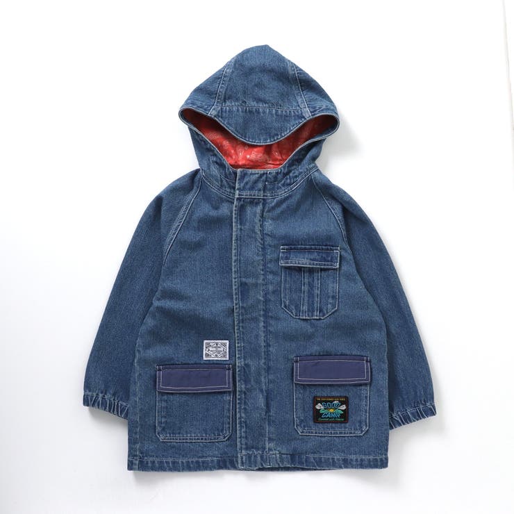 合体シリーズ】デニム刺繍マウンテンパーカー[品番：FOKK0016741