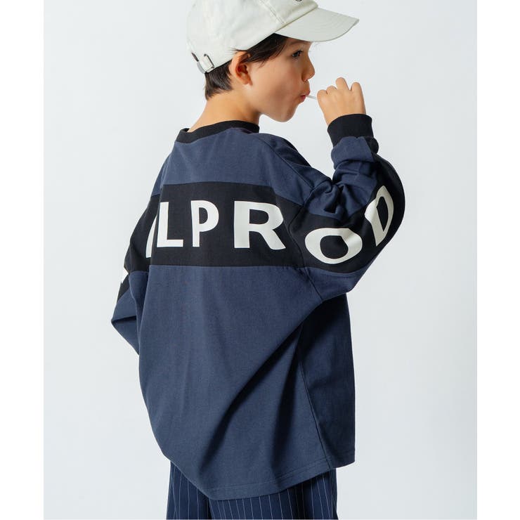 ネイビーブルー | 【AAAL PROD】切り替えプリント長袖Tシャツ | F.O.Online Store