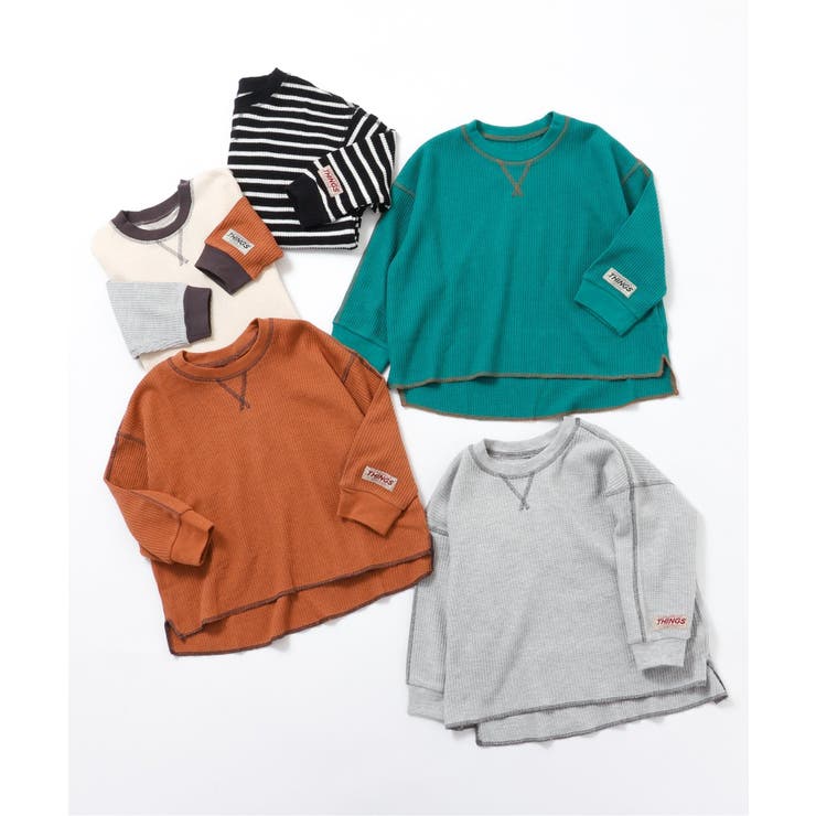 配色ステッチビッグシルエットワッフルTシャツ | F.O.Online Store | 詳細画像14 