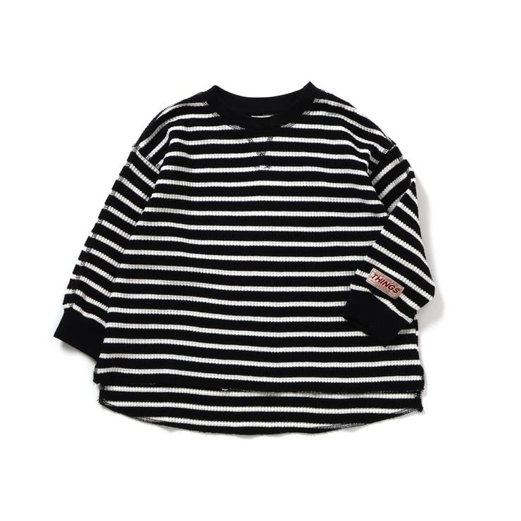 ボーダー柄 | 配色ステッチビッグシルエットワッフルTシャツ | F.O.Online Store
