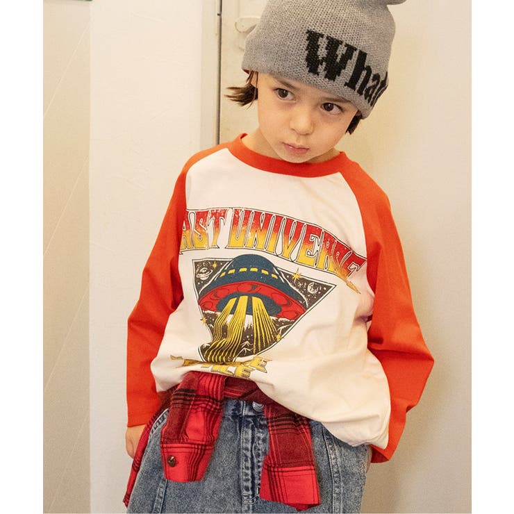 レッド | B NEWJACK ラグラングラフィックTシャツ | F.O.Online Store