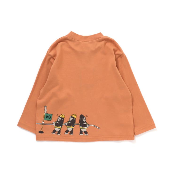 働く車対ゴリラ綱引き長袖Tシャツ[品番：FOKK0011614]｜F.O.