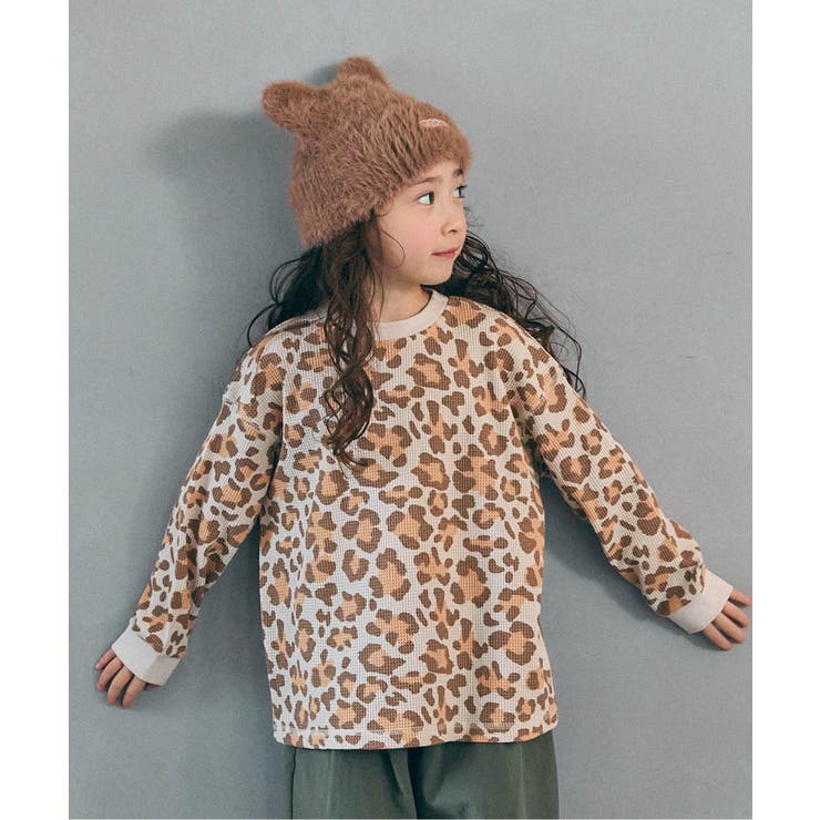 ベージュ | WEB限定  総柄＆ロゴワッフルTシャツ  | F.O.Online Store