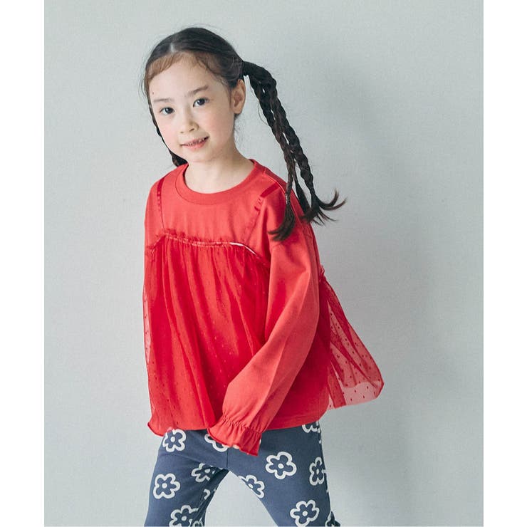 レッド | WEB限定  チュールレイヤードTシャツ | F.O.Online Store