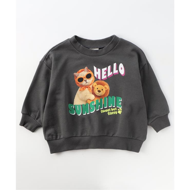 チャコール | アニマルフォトプリントトレーナー  | F.O.Online Store