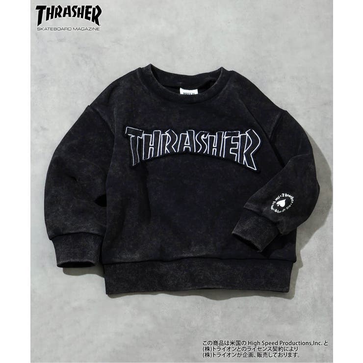 チャコール | 【リンク】THRASHER ロゴアップリケトレーナー  | F.O.Online Store
