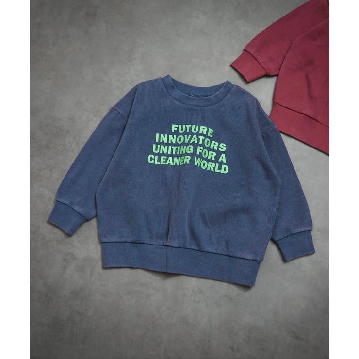 ブルー | 製品染めロゴトレーナー  | F.O.Online Store