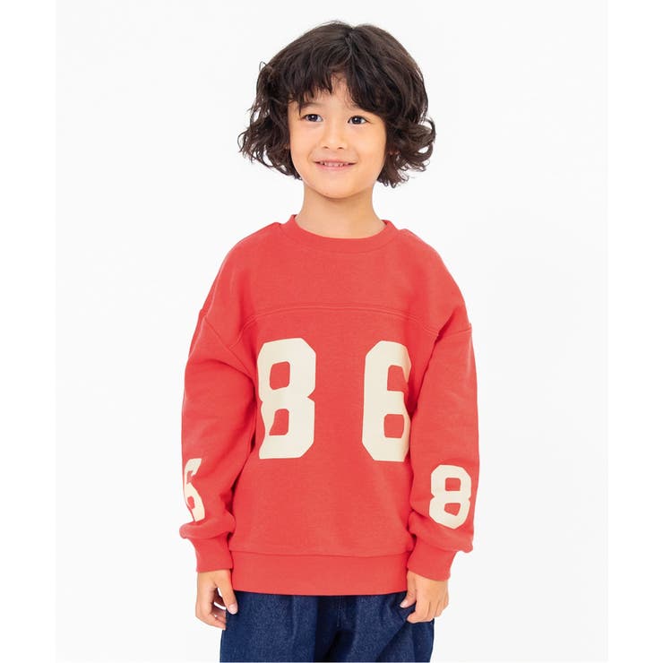 レッド | WEB限定  ナンバリングフットボール裏毛トレーナー  | F.O.Online Store