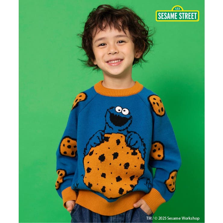 ブルー | セサミストリート 2色2柄ジャガードセーター | F.O.Online Store