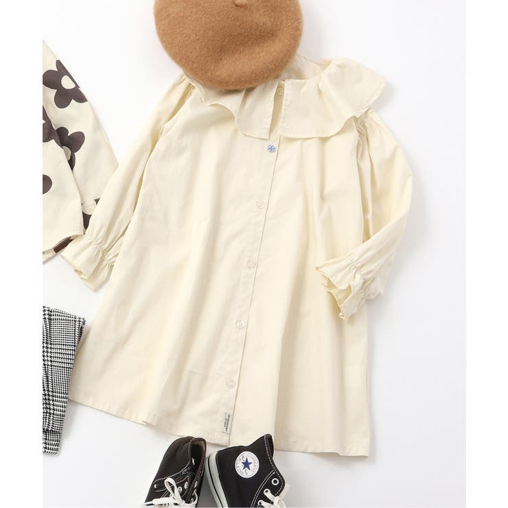 オフホワイト | 【リンク】ノーカラーシャツワンピース | F.O.Online Store