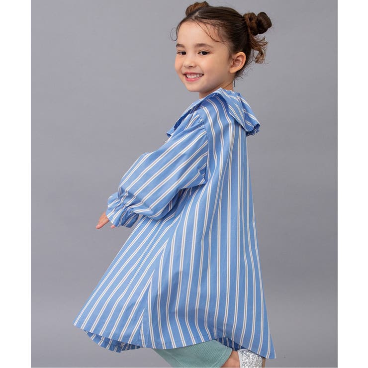 ストライプ柄 | 【リンク】ノーカラーシャツワンピース | F.O.Online Store