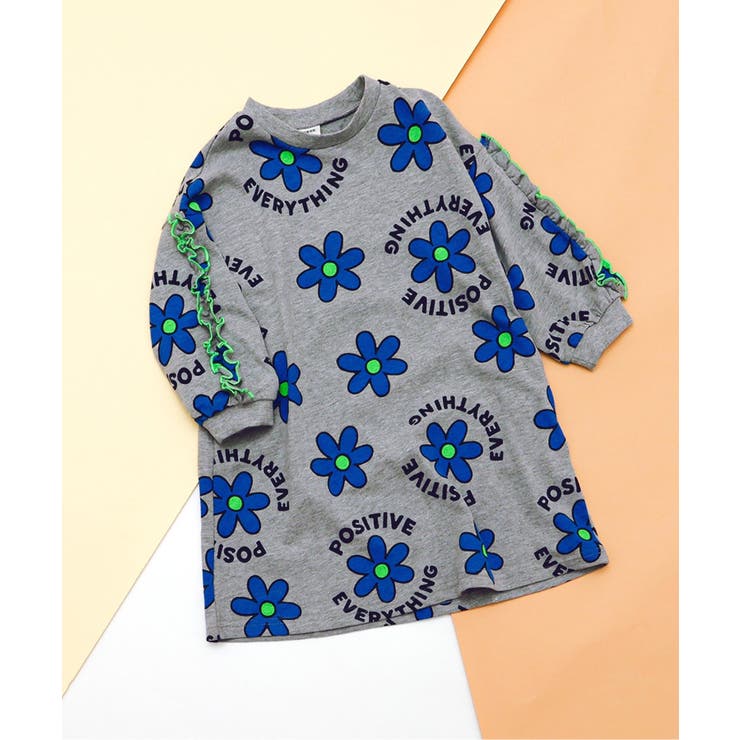 グレー | 【リンク】ボーダー袖フリルワンピース | F.O.Online Store