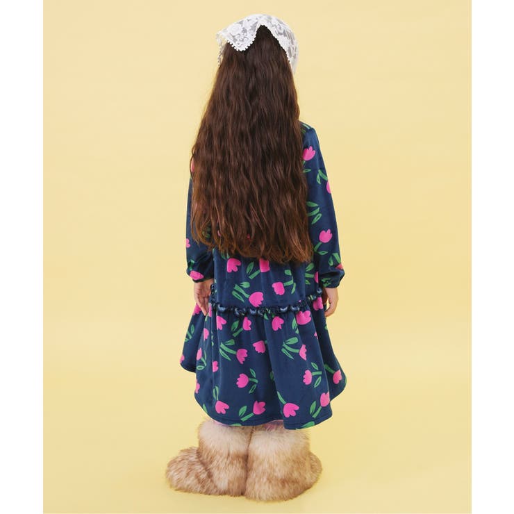 WEB限定  レトロ総柄ベロアワンピース | F.O.Online Store | 詳細画像4 