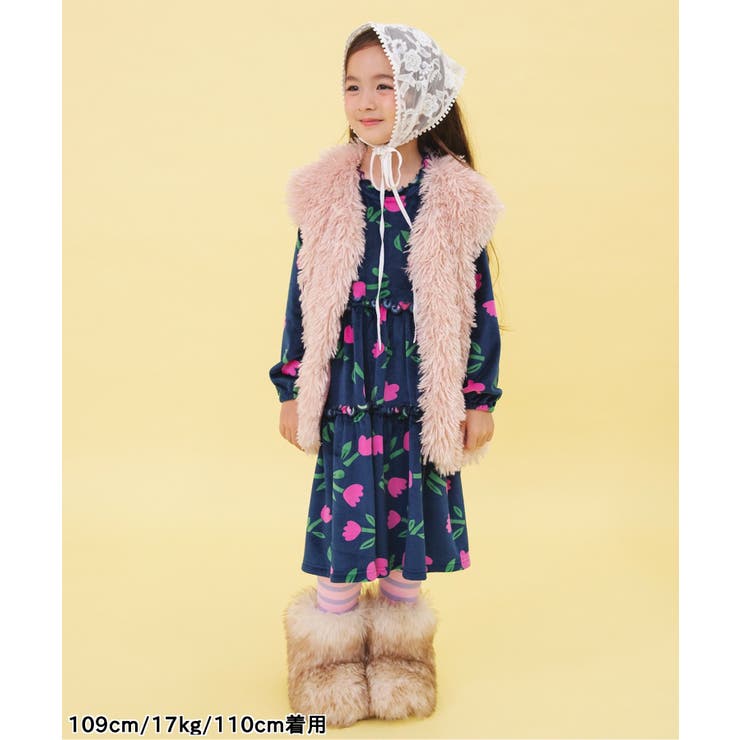 WEB限定  レトロ総柄ベロアワンピース | F.O.Online Store | 詳細画像5 