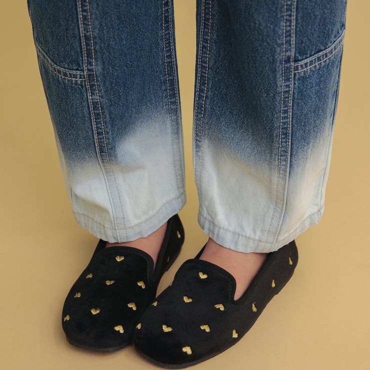 極美品✨プリーツプリーズ　4ポケット　デニム転写柄　パンツ　グラデーション 極美品✨プリーツプリーズ 4ポケット デニム転写柄 パンツ