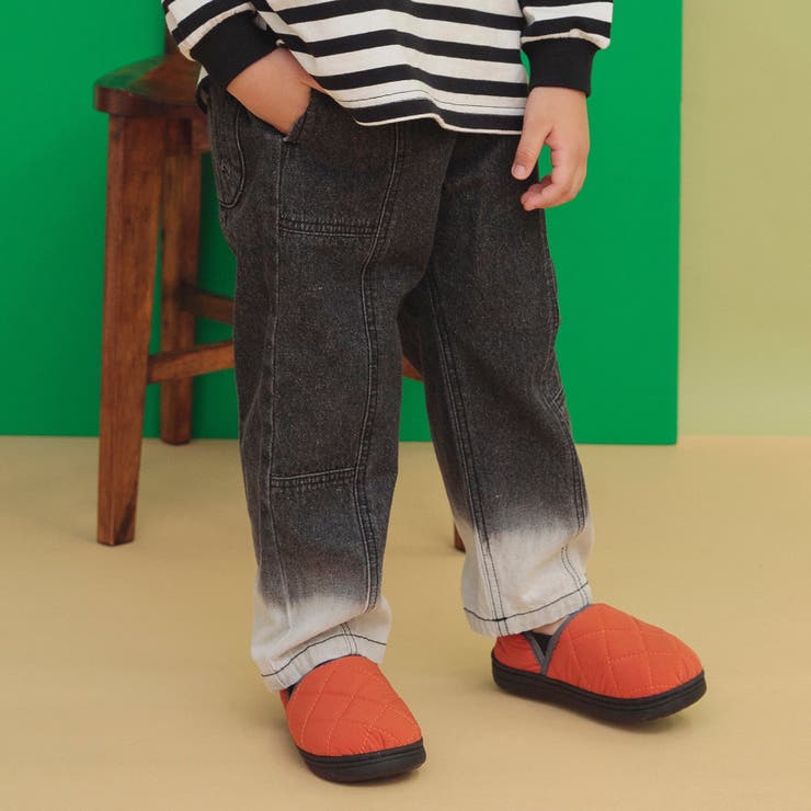 極美品✨プリーツプリーズ　4ポケット　デニム転写柄　パンツ　グラデーション 極美品✨プリーツプリーズ 4ポケット デニム転写柄 パンツ