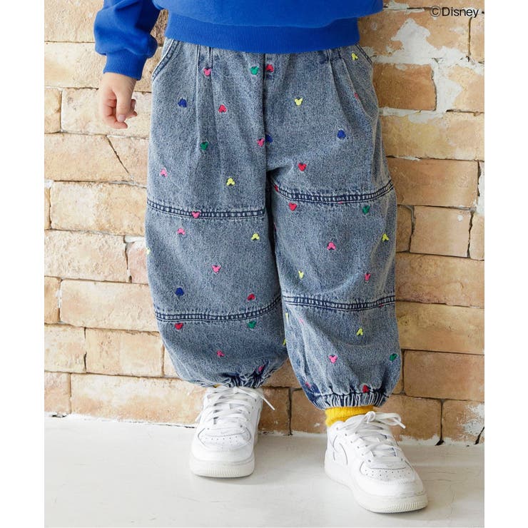 WEB限定 ディズニーキャラクター 総刺繍ワイドパンツ[品番